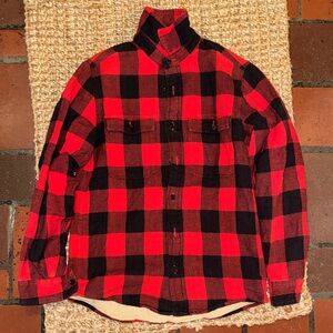 Jack Spade Red and Black Plaid Casual Shirt Jacket
